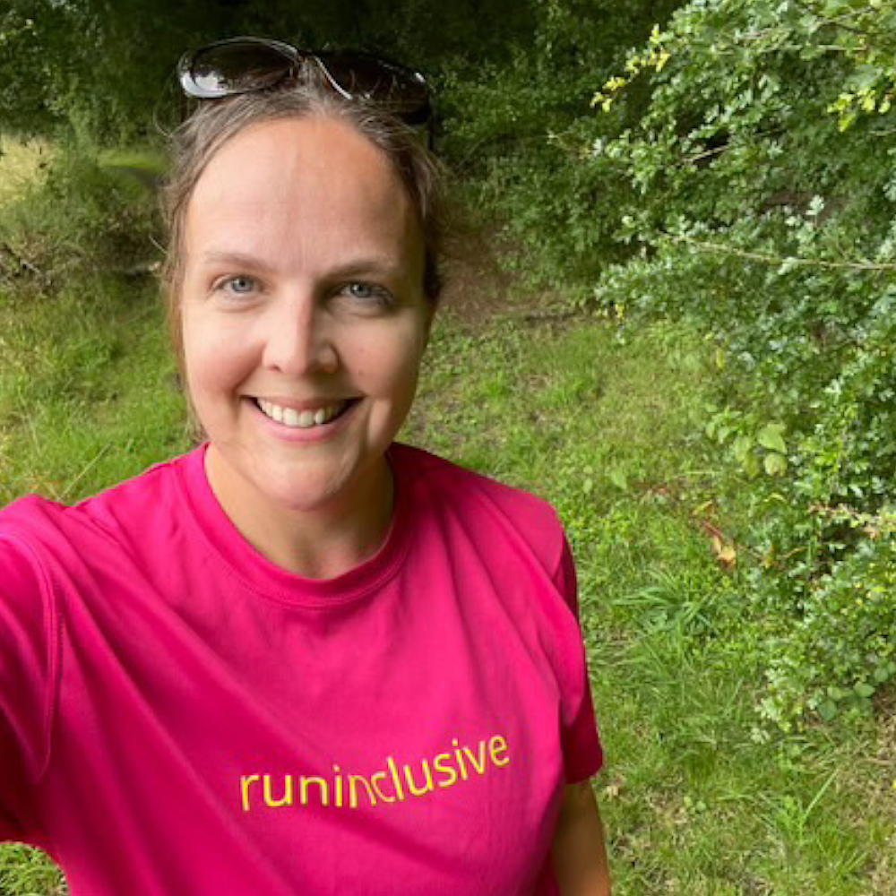 Nat wearing our Hot Pink runinclusive t-shirt